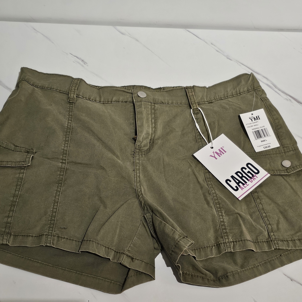 YMI Women's Olive Cargo Shorts